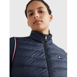 Colete sem mangas Tommy Hilfiger Equestrian feminino leve com penas recicladas Céu do deserto Azul Colete sem mangas Tommy Hilfiger Equestrian feminino leve com penas recicladas Céu do deserto Azul