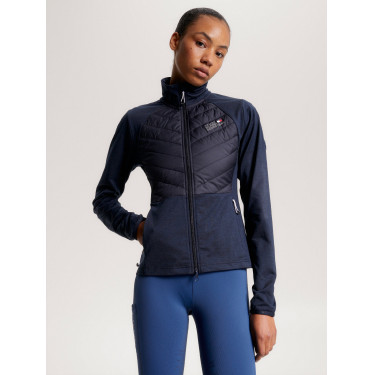Casaco térmico híbrido Tommy Hilfiger Equestrian feminino Céu do deserto Azul Casaco térmico híbrido Tommy Hilfiger Equestrian feminino Céu do deserto Azul