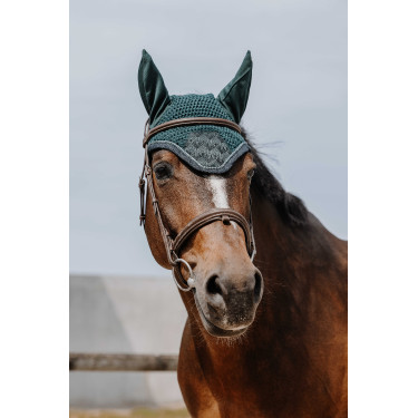 Boné antimosca Equithème Brocart Verde escuro Boné antimosca Equithème Brocart Verde escuro
