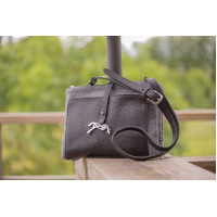 Saco Pénélope Pablito modelo grande Padrão chevron / conhaque Castanho