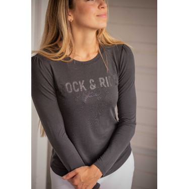 Camiseta de manga comprida Pénélope Lovely Antracite Cinzento Camiseta de manga comprida Pénélope Lovely Antracite Cinzento