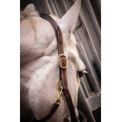 Caveção de couro com 3 mosquetões Paddock Sports Havana Castanho