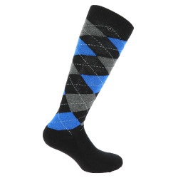 Meias Equithème Argyle feminina Preto / azul