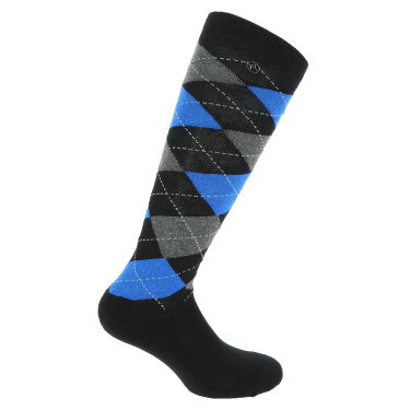 Meias Equithème Argyle feminina Preto / azul