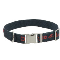 Coleira de nylon Diego & Louna para cão Antracite / coral Cinzento