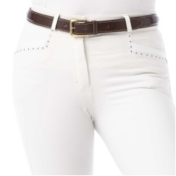 Calça Equithème Safir Branco / azul