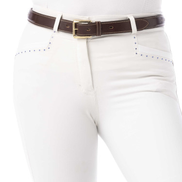 Calça Equithème Safir Branco / azul