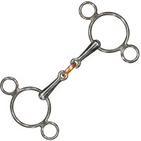 Filete de concurso Dupla Quebra Privilégio Equitação Inox / oliva cobre