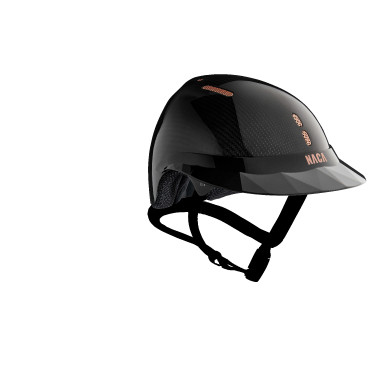 Capacete de equitação NACA Gravity S carbono Preto carbono brilhante / ouro rosa