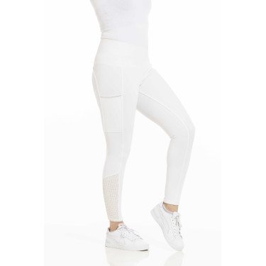 Calça Equithème Brigitte com fundo de silicone Branco