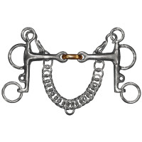 Pelham dupla rutura hastes curtas Privilege Equitation Inox / oliva cobre