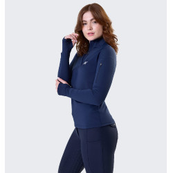 Camisola Polo 1/4 Zip Horseware inverno Strive mulher Marinho Azul-marinho