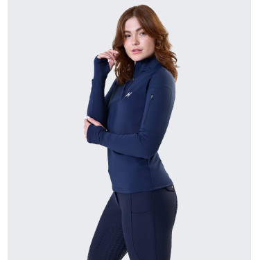 Camisola Polo 1/4 Zip Horseware inverno Strive mulher Marinho Azul-marinho