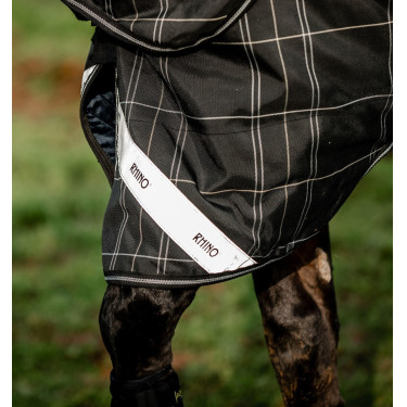 Cobertor Horseware Rhino Turnout Bundle liner 0g e 200g Xadrez preto / preto e branco Motivos Cobertor Horseware Rhino Turnout Bundle liner 0g e 200g Xadrez preto / preto e branco Motivos