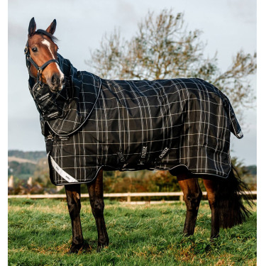 Cobertor Horseware Rhino Turnout Bundle liner 0g e 200g Xadrez preto / preto e branco Motivos Cobertor Horseware Rhino Turnout Bundle liner 0g e 200g Xadrez preto / preto e branco Motivos