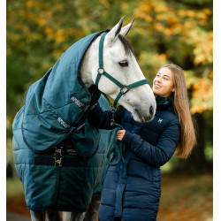 Cobertura de estábulo Horseware Amigo Ripstop Insulator 50g Dinastia verde / marinho / prateado