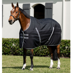 Cobertura de estábulo Horseware Rambo® 400g 1000D Preto / tempestade / cinza prateado