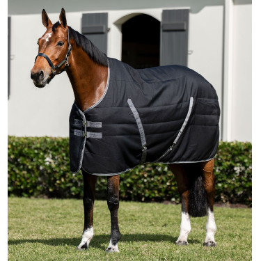 Cobertura de estábulo Horseware Rambo® 400g 1000D Preto / tempestade / cinza prateado