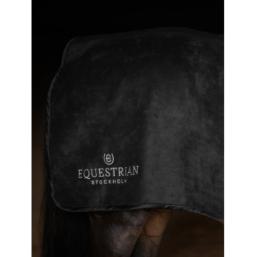 Capa de dorso quadrada Equestrian Stockholm em lã polar Edição preta Preto