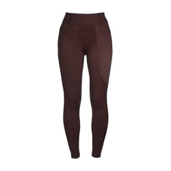 Legging de equitação Equestrian Stockholm Supreme feminino Brilho infinito Castanho