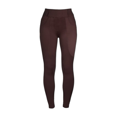 Legging de equitação Equestrian Stockholm Supreme feminino Brilho infinito Castanho