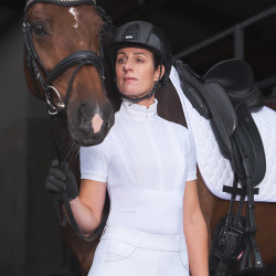 Camisa pólo de competição Euro-Star Ines Branco Camisa pólo de competição Euro-Star Ines Branco