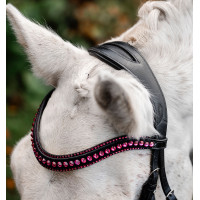 Bridão pônei Horseware Diamante Flash Preto / rosa