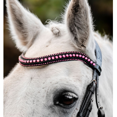 Bridão pônei Horseware Diamante Flash Preto / rosa Bridão pônei Horseware Diamante Flash Preto / rosa