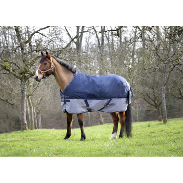 Capa Equithème Tyrex 600 D 150G Marinho / cinza Azul Capa Equithème Tyrex 600 D 150G Marinho / cinza Azul