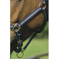 Cabeçada de nylon forrada a couro Norton Marinho / céu Azul Cabeçada de nylon forrada a couro Norton Marinho / céu Azul