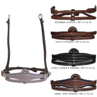 Centre de muserolle Flags & Cup cuir rond Noir Centre de muserolle Flags & Cup cuir rond Noir