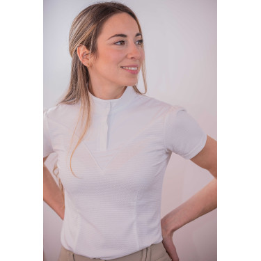 Polo de competição Pénélope Las Honey de mangas curtas Branco