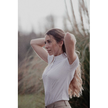 Polo de competição Pénélope Las Honey de mangas curtas Branco