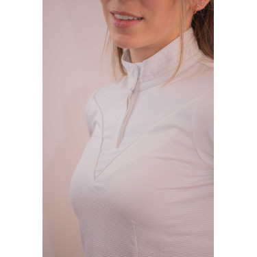 Polo de competição Pénélope Las Honey de mangas curtas Branco