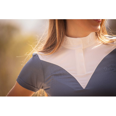 Polo de competição Pénélope Las Honey de mangas curtas Mar de Bering Azul