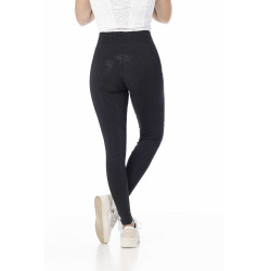 Pull-on Equithème Flora com fundo de silicone Preto Pull-on Equithème Flora com fundo de silicone Preto