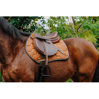Almofada de sela Equithème Quadri Camelo Castanho