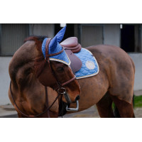 Boné anti-moscas Equithème Denim Azul céu Boné anti-moscas Equithème Denim Azul céu