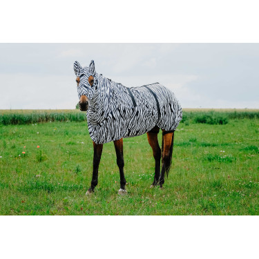 Touca anti-eczema Riding World Zebra preto / branco Motivos