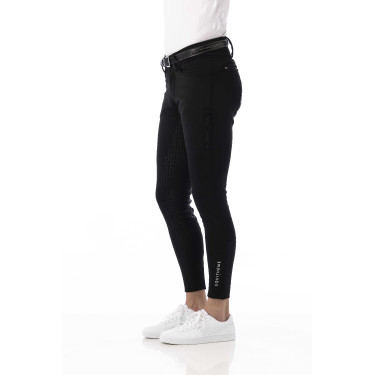 Calça softshell Equitheme Zermatt com fundo de silicone Preto