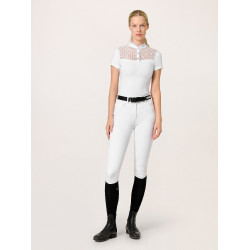 Pólo de competição Equestrian Stockholm Crystal Champion mulher Branco perfeição