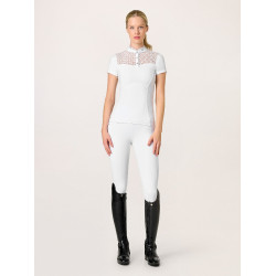 Pólo de competição Equestrian Stockholm Crystal Champion mulher Branco perfeição