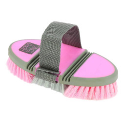 Escova de nylon Hippotonic Softgrip flexível Cinza / rosa Cinzento