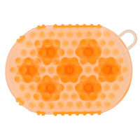 Luva dupla face para escovar e massagear Laranja
