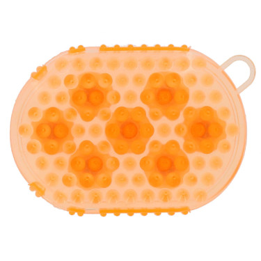 Luva dupla face para escovar e massagear Laranja Luva dupla face para escovar e massagear Laranja
