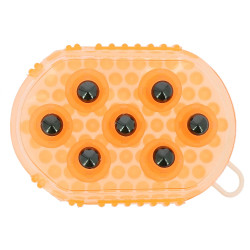 Luva dupla face para escovar e massagear Laranja Luva dupla face para escovar e massagear Laranja