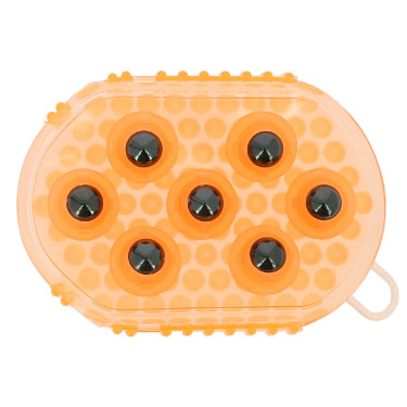 Luva dupla face para escovar e massagear Laranja Luva dupla face para escovar e massagear Laranja