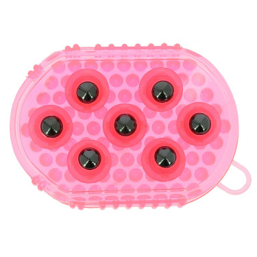 Luva dupla face para escovar e massagear Rosa