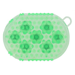 Luva dupla face para escovar e massagear Verde