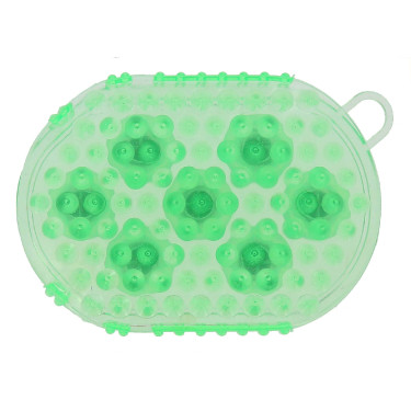 Luva dupla face para escovar e massagear Verde
